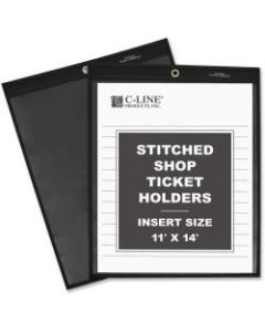 C-Line Shop Ticket Holders, Stitched - One Side Clear, 11 x 14, 25/BX, 45114