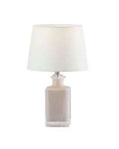 Adesso Simplee Glass Table Lamp, 16-1/2inH, White Shade/Light Purple/Grey Base