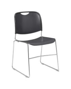 National Public Seating 8500 Ultra-Compact Stack Chair, Gunmetal/Chrome