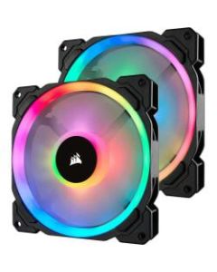Corsair LL140 Cooling Fan - 2 Pack - 5.51in Maximum Fan Diameter - 385.2 gal/min Maximum Airflow - 1300 rpm - 25 dB(A) Noise - Hydraulic Bearing - 4-pin PWM - RGB LED - 2 pc(s) - Case
