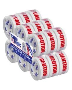 Tape Logic Caution - If Seal Is Broken Preprinted Carton Sealing Tape, 3in Core, 2in x 110 Yd., Red/White, Case Of 18