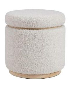 Linon Brenock Storage Ottoman, Natural Sherpa