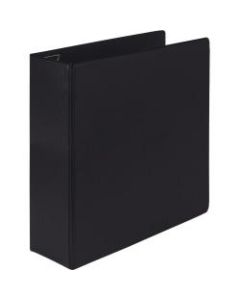 Samsill Earths Choice Label Holder 3-Ring Binder, 4in D-Rings, Black
