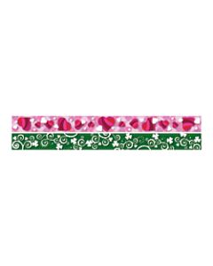 Barker Creek Double-Sided Straight-Edge Border Strips, 3in x 35in, Heart/Clover, Pack Of 12