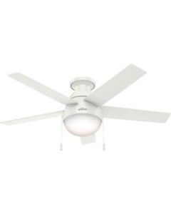 Hunter Fan Anslee Low Profile with Light 46 Inch - 5 Blades - 46in Diameter - 3 Speed - Reversible Blades, Reversible Motor - 14.5in Height - Glass Shade