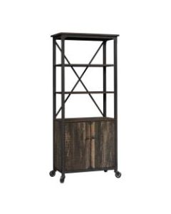 Sauder Steel River 69-13/16inH 5-Shelf Bookcase, Carbon Oak, Standard Delivery