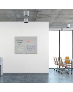 U Brands Frameless Floating Non-Magnetic Glass Dry Erase Board, 48in X 36in, Grey