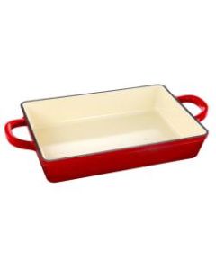 Crock-Pot Artisan 13in Enameled Cast Iron Lasagna Pan, Scarlet Red