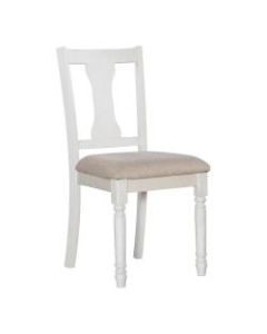 Powell Maillet Side Chairs, Vanilla White/Light Tan, Set Of 2 Chairs