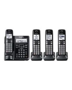 Panasonic DECT 6.0 Cordless Telephone With Answering Machine And Dual Keypad, 4 Handsets, KX-TGF544B