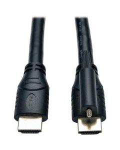 Tripp Lite 15ft High Speed HDMI Cable with Ethernet and Locking Connector Ultra HD 4K x 2K M/M 15ft - HDMI for Audio/Video Device, Monitor, TV - 1.28 GB/s - 15 ft - 1 x HDMI Male Digital Audio/Video - 1 x HDMI Male Digital Audio/Video