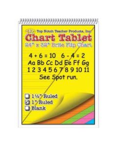 Top Notch Brite Chart Tablets, 24in x 32in, 1in Ruled, Assorted Colors, Pack Of 2