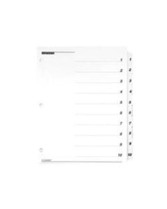 Cardinal QuickStep OneStep Index Systems - 10 x Divider(s) - Printed Tab(s) - Digit - 1-10 - 10 Tab(s)/Set - 9in Divider Width x 11in Divider Length - Letter - 8 1/2in Width x 11in Length - 3 Hole Punched - White Paper Divider - White Mylar Tab(s) - 24 /