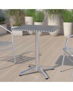 Flash Furniture Square Aluminum Indoor/Outdoor Table, 27-1/2in x 23-1/2in, Silver