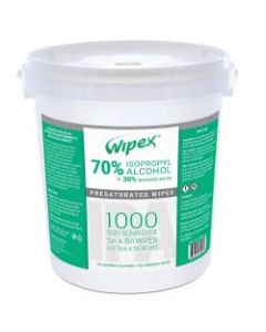 Wipex 70% Isopropyl Alcohol Wipes, 5in x 8in, Bucket Of 1,000