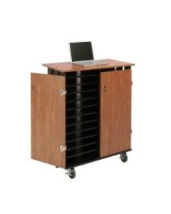 Oklahoma Sound? Laptop Charging/Storage Cart, Cherry/Black