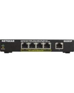 Netgear 300 GS305P Ethernet Switch - 5 Ports - 2 Layer Supported - 60 W Power Consumption - 55.50 W PoE Budget - Twisted Pair - PoE Ports - Desktop, Wall Mountable - 3 Year Limited Warranty