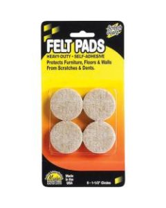 Master Mfg. Co Scratch Guard Felt Circles, Self-adhesive - Polyester Felt, 3/16in Thick, 1-1/2in Dia., Beige, 8/pk