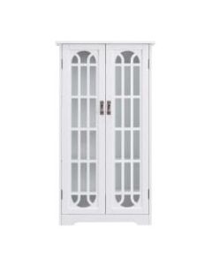 Southern Enterprises Curio Media Display Cabinet, 47-3/4inH x 26-1/4inW x 9-1/2inD, White
