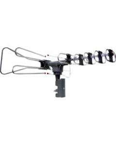 Naxa NAA-350 Amplified Outdoor Tv Antenna With Remote Directional Control - Range - UHF, VHF, FM - 40 MHz to 230 MHz, 470 MHz to 862 MHz, 45 MHz to 860 MHz - 35 dB - HDTV Antenna - Black - Directional