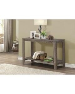Monarch Specialties Console Table With Shelf, Rectangular, Dark Taupe