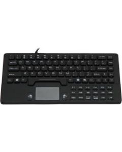 DSI WATERPROOF IP68 SILICONE MINI SIZE WIRED KEYBOARD WITH TOUCHPAD - Cable Connectivity - USB Interface - 104 Key - TouchPad - Windows - Industrial Silicon Rubber Keyswitch - Black