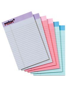 Tops Prism+ Legal Pads, 5in x 8in, Narrow Ruled, 100 Pages (50 Sheets) Per Pad, Pack Of 6 Pads, Assorted Colors