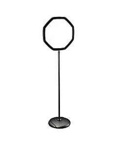 MasterVision Octagon Easy Clean Non-Magnetic Dry-Erase Whiteboard Sign Stand, 65in x 15 3/4in, Steel Frame With Black Finish