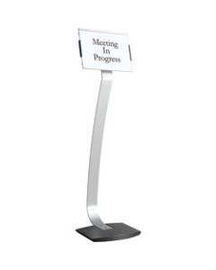 MasterVision Contemporary Sign Stand, Silver/Black