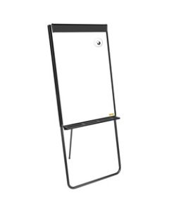 Bi Office Vanguard Series Magnetic Dry-Erase Whiteboard Easel With Footbar, 29 1/2in x 75in, Metal Frame With Black Finish