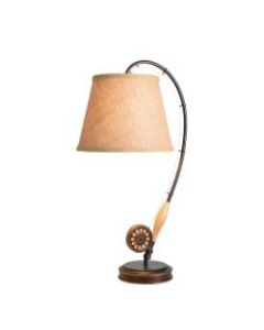 Kenroy Home Fly Rod Table Lamp, 27-1/2inH, Tan Shade/Oil-Rubbed Bronze Base