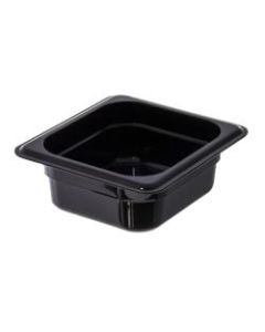 StorPlus 1/6-Size Plastic Food Pans, 2 1/2inH x 6 3/8inW x 6 3/4inD, Black, Pack Of 6