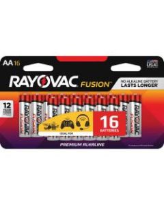 Rayovac Fusion Advanced Alkaline AA Batteries - For Multipurpose - AA - 1.5 V DC - 16 / Pack