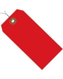 Office Depot Brand Prewired Plastic Shipping Tags, 6 1/4in x 3 1/8in, Red, Case Of 100