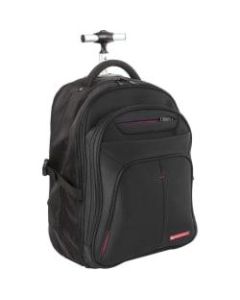 Swiss Mobility Carrying Case (Rolling Backpack) for 15.6in Notebook - Black - Bump Resistant Interior, Scratch Resistant Interior - Shoulder Strap, Telescoping Handle - 16in Height x 2in Width x 12in Depth - 1 Pack