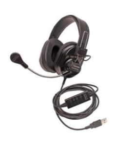 Califone Deluxe Multimedia Stereo Headsets w/Mic, USB Via Ergoguys - Stereo - USB - Wired - Over-the-head - Binaural - Circumaural