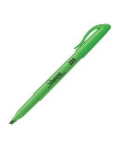 Sharpie Accent Pocket Highlighters, Fluorescent Green, Pack Of 12
