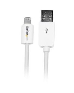 StarTech.com 3m (10ft) Long White Apple 8-pin Lightning Connector to USB Cable for iPhone / iPod / iPad - 9.84 ft Lightning/USB Data Transfer Cable for iPhone, iPod, iPad - USB - Lightning Proprietary Connector - MFI