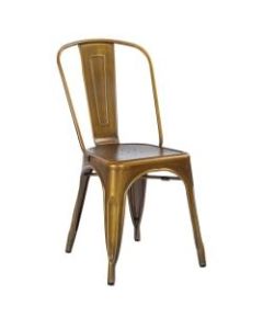 Office Star Bristow Armless Chair, Brushed Copper, Set Of 2 Chairs