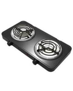 MegaChef Dual Coil Burner Electric Buffet Cooktop Range, 2inH x 17inW x 9inD, Black