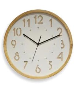 Orium Silent clock Oslo &Oslash; 41cm - Analog - Quartz - White Main Dial - Oak/Wood Case, White