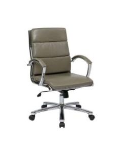 Office Star Work Smart Executive Mid-Back Chair, Smoke/Silver