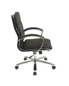 Office Star Work Smart Executive Mid-Back Chair, Black/Silver