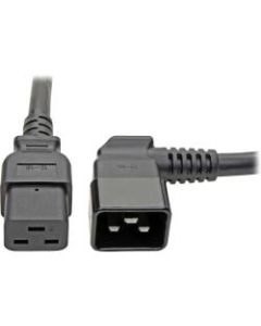 Tripp Lite 2ft Power Cord Extension Cable C19 to Left Angle C20 Heavy Duty 20A 12AWG 2ft - 20A, 12AWG (IEC-320-C19 to Left Angle IEC-320-C20) 2-ft."
