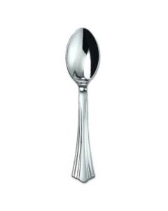 WNA Reflections Heavyweight Plastic Spoons, 6 1/4in, Silver, Case Of 600