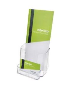 Deflect-o Countertop Leaflet Holder With Business Card Holder - 2 Compartment(s) - 7.8in Height x 4.4in Width x 4.1in Depth - Desktop - Clear - Plastic - 1Each