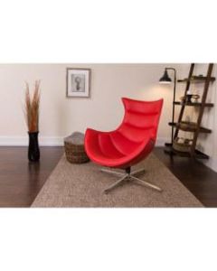 Flash Furniture Cocoon Swivel Chair, Red/Silver