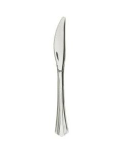 WNA Reflections Heavyweight Plastic Knives, 7 1/2in, Silver, Case Of 600