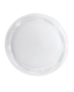 WNA Inc Designerware Plastic Plates, Round, 9in, Clear, 10 Plates Per Pack, Case Of 18 Packs
