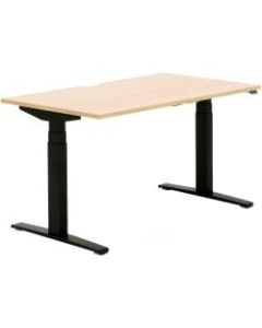 Allermuir Slide Electric Height-Adjustable Standing Desk, 29inH x 54inW x 30inD, Oak/Black
